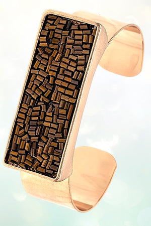 SEED BEAD BAR ACCENT CUFF BRACELET