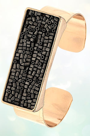 SEED BEAD BAR ACCENT CUFF BRACELET