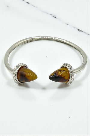 CONE TIP GEMSTONE CUFF BRACELET