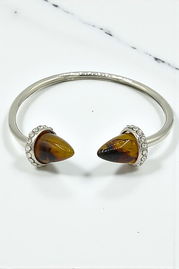 CONE TIP GEMSTONE CUFF BRACELET