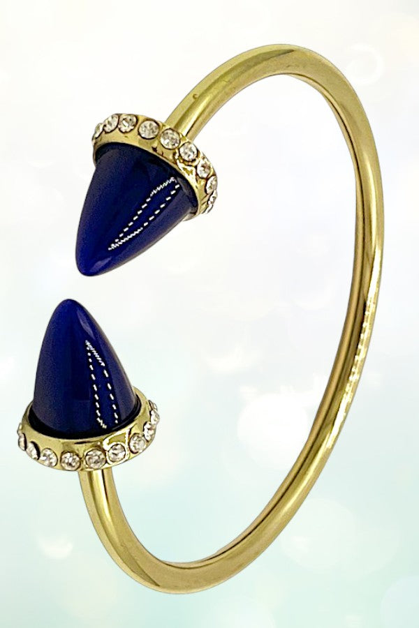 CONE TIP GEMSTONE CUFF BRACELET