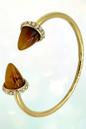 CONE TIP GEMSTONE CUFF BRACELET