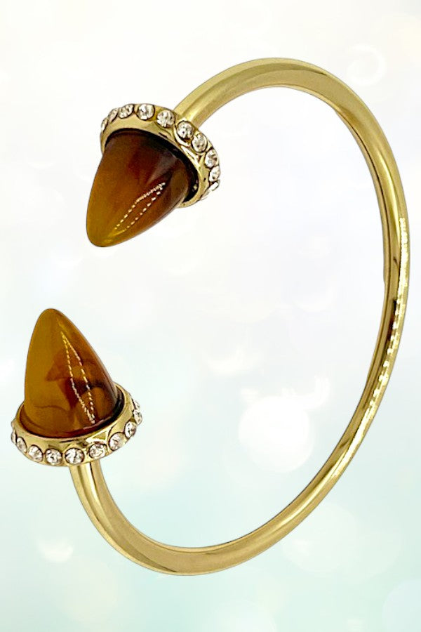 CONE TIP GEMSTONE CUFF BRACELET