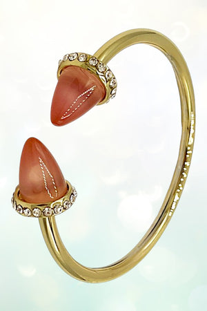 CONE TIP GEMSTONE CUFF BRACELET