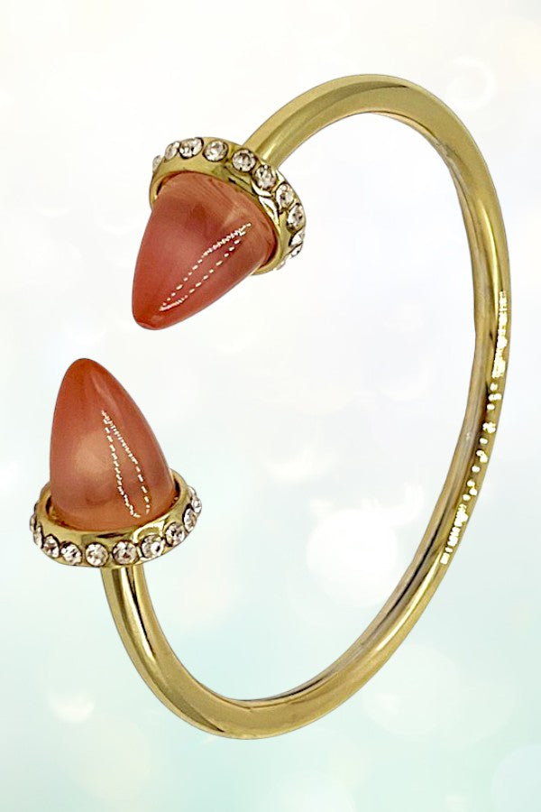 CONE TIP GEMSTONE CUFF BRACELET