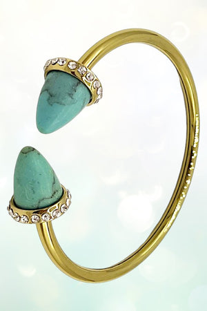 CONE TIP GEMSTONE CUFF BRACELET