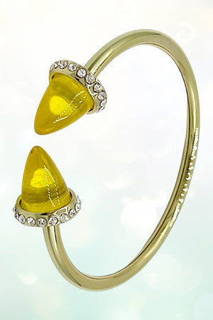 CONE TIP GEMSTONE CUFF BRACELET