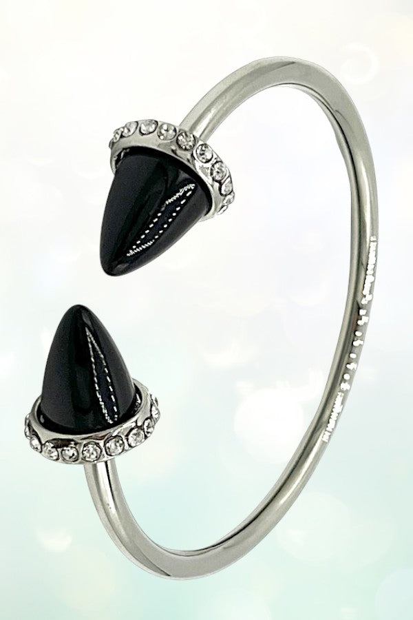 CONE TIP GEMSTONE CUFF BRACELET