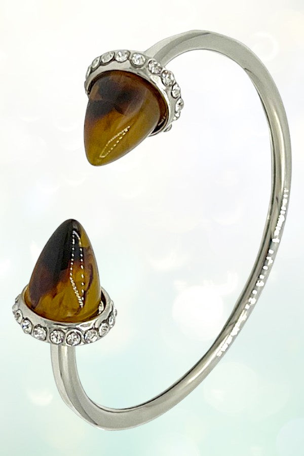CONE TIP GEMSTONE CUFF BRACELET