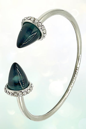 CONE TIP GEMSTONE CUFF BRACELET