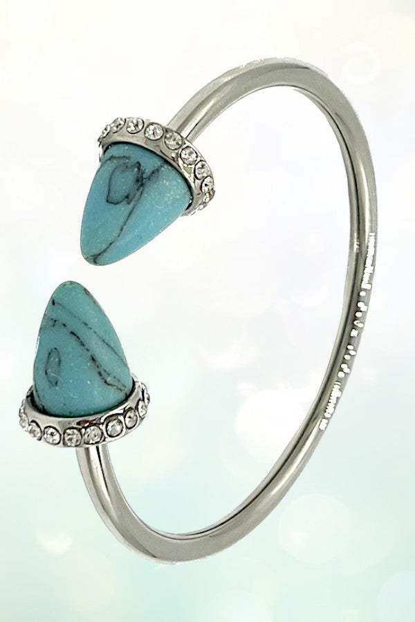 CONE TIP GEMSTONE CUFF BRACELET