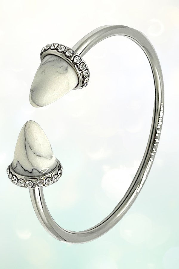 CONE TIP GEMSTONE CUFF BRACELET