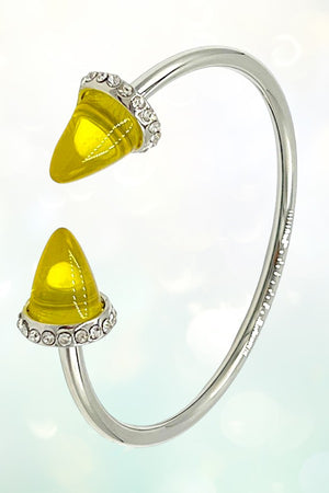 CONE TIP GEMSTONE CUFF BRACELET