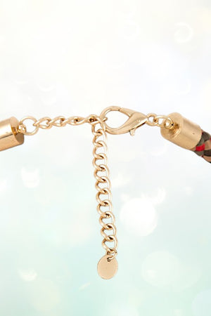 MULTI COLOR CORD CURVED BAR PENDANT NECKLACE