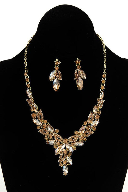 FACETED MIX STONE EVENING NECKLACE SET