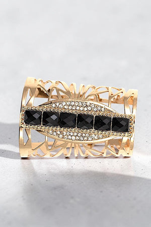 ALIGNED GEM GEO CUT OUT STATEMENT CUFF BRACELET