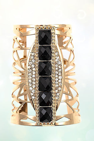 ALIGNED GEM GEO CUT OUT STATEMENT CUFF BRACELET