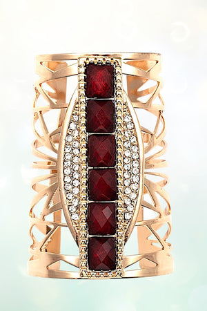 ALIGNED GEM GEO CUT OUT STATEMENT CUFF BRACELET