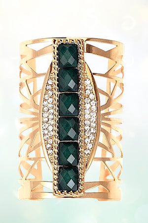 ALIGNED GEM GEO CUT OUT STATEMENT CUFF BRACELET
