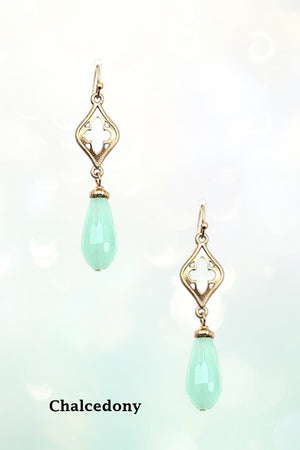 FACETED GEM DROP EARRING