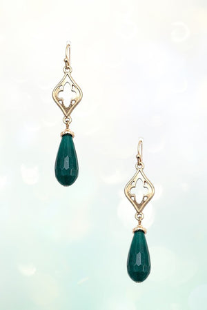 FACETED GEM DROP EARRING