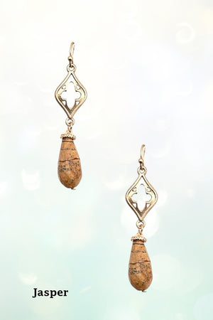 FACETED GEM DROP EARRING
