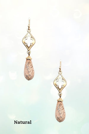 FACETED GEM DROP EARRING