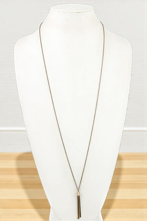 GEMSTONE PENDANT CHAIN TASSEL LAYERED NECKLACE