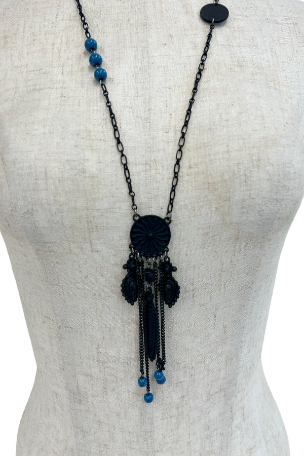 Detail Dream Catcher Pendant Long Necklace Set