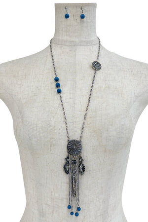 Detail Dream Catcher Pendant Long Necklace Set