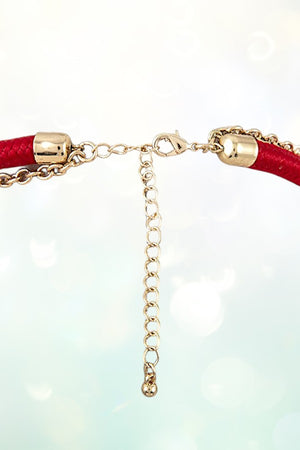 ACRYLIC ORNATE PENDANT ROPE NECKLACE SET