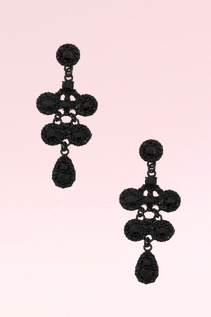 TIERED RHINESTONE PAVE DROP DANGLE EARRING