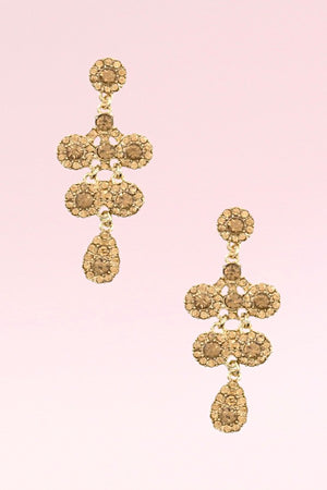 TIERED RHINESTONE PAVE DROP DANGLE EARRING