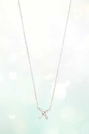 CZ STONE X PENDANT NECKLACE