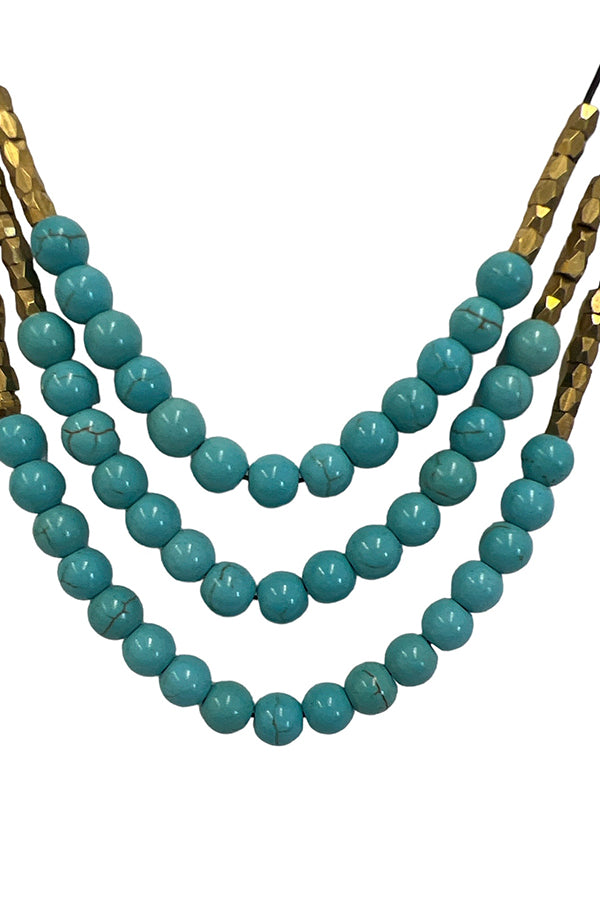 Layered Gem Bead Necklace Set