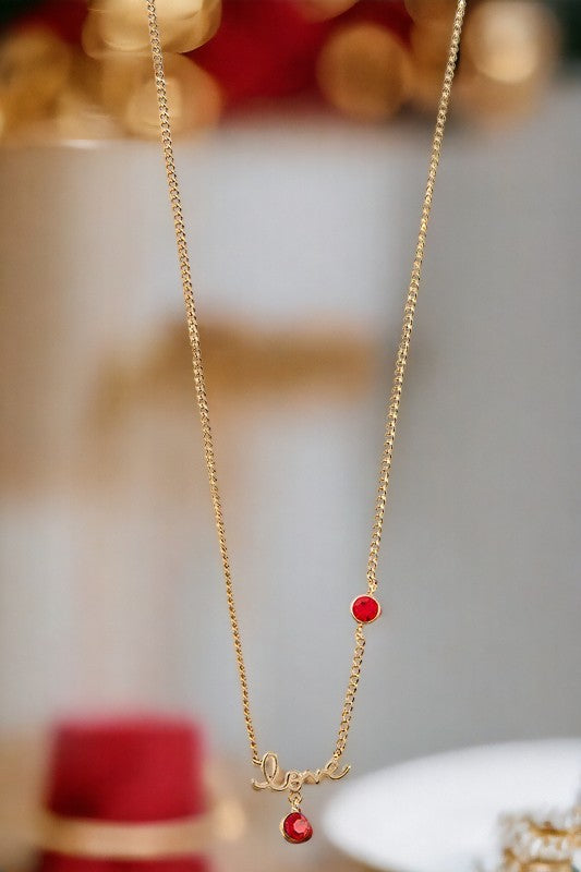 Birthstone Love Pendant Necklace