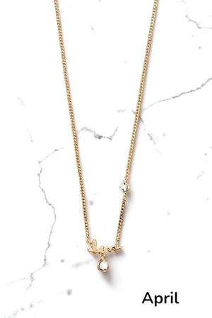 BIRTHSTONE ACCENT LOVE PENDANT NECKLACE