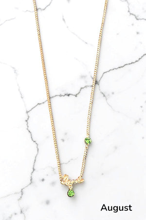 BIRTHSTONE ACCENT LOVE PENDANT NECKLACE