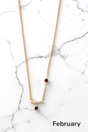 BIRTHSTONE ACCENT LOVE PENDANT NECKLACE