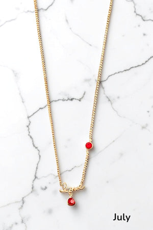 BIRTHSTONE ACCENT LOVE PENDANT NECKLACE