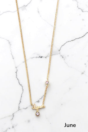 BIRTHSTONE ACCENT LOVE PENDANT NECKLACE