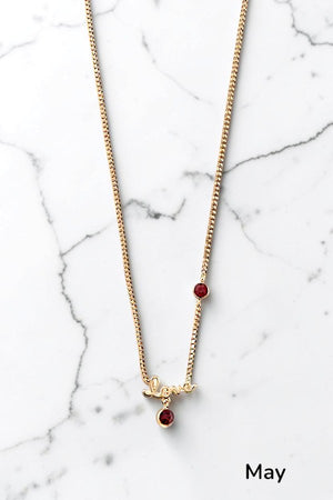 BIRTHSTONE ACCENT LOVE PENDANT NECKLACE