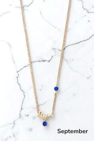 BIRTHSTONE ACCENT LOVE PENDANT NECKLACE