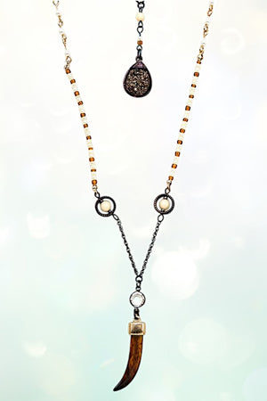 HORN PENDANT LAYERED NECKLACE SET