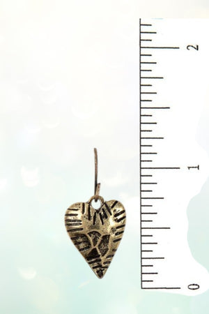 HEART CENTERED CROSS PENDANT NECKLACE AND HEART DANGLE EARRING SET