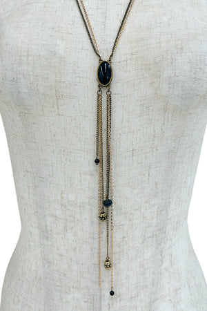 Multi Chain Tassel Bead Necklace Set