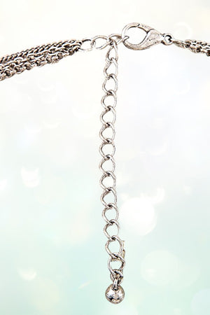 ETCHED COIN CHAIN TASSEL LONG LAYERED NECKLACE AND ROUND POST EARRING SET