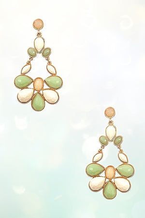 FACETED GEMSTONE DROP DANGLE EARRING