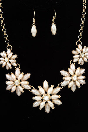 PEARL FLORAL LINK NECKLACE SET