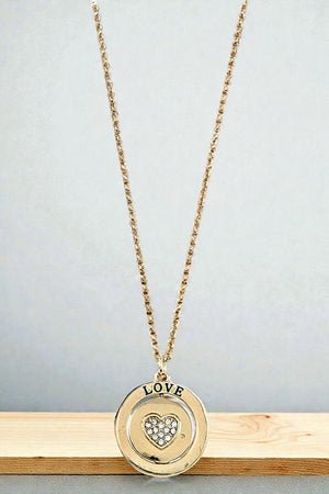 LOVE MORE HEART PENDANT NECKLACE